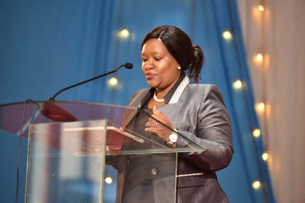 CS, Ministry of Trade, Investments and Industry Hon. Rebecca Miano speaking at the opening ceremony of the NIW 2024