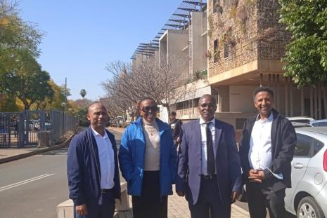 Visiting team From Left .   Dinkineh Atinaffie (Addis Ababa),    Dr Caroline Kiptoo (UoN), Prof Justus Munyoki (UoN) and   Dr Tedesse Hailu  (Addis Ababa)